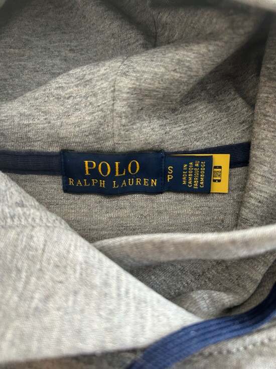 Polo Ralph Lauren Women's Double Knit Spellout Logo Cropped Hoodie Size SP - Picture 3 of 12